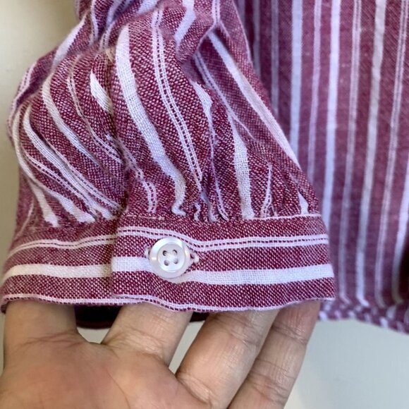 Rails Women’s Small Natalie Lucia Red Stripe Button Up Top Linen Coastal Beachy - Picture 4 of 7